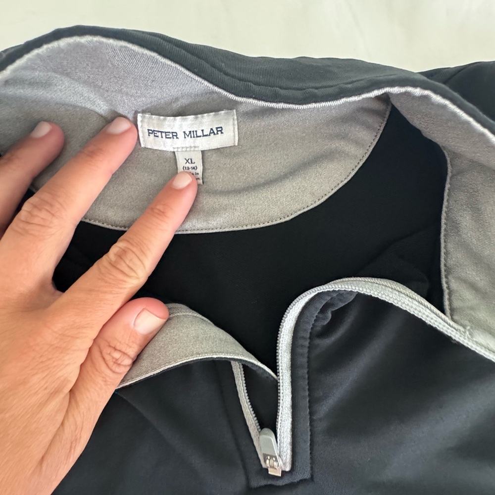 Peter Millar Charcoal and Light Gray Zip-Up Jacket